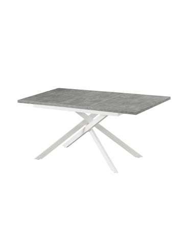 B&D Home Ausziehstisch LARS in Beton - (B)120-160 x (H)76 x (T)80 cm