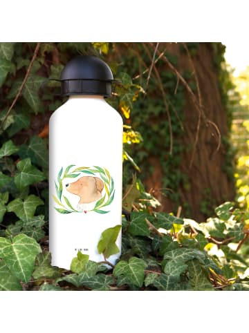 Mr. & Mrs. Panda Kindertrinkflasche Hund Blumen ohne Spruch in Weiß