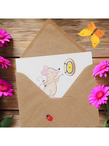 Mr. & Mrs. Panda Glückwunschkarte Darts Trainerin mit Spruch in Weiß