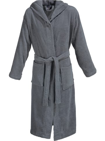 Erwin Müller Frottier Unisex-Bademantel mit Kapuze Heidelberg in anthrazit