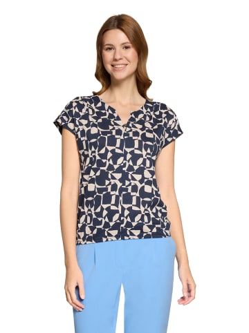 BETTY & CO Blusenshirt mit Gummizug in Dark Blue/Nature