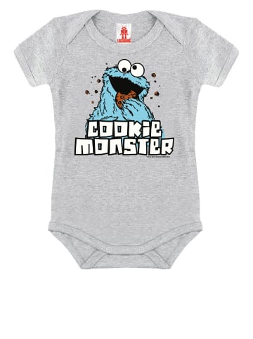 Logoshirt Baby-BodySESAMSTRAßE - COOKIE MONSTER - Print Cookie Monster in grau