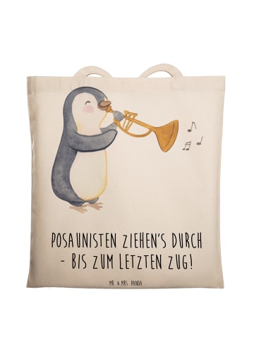 Mr. & Mrs. Panda Shopping Tasche Trombone Durchzieher mit Spruch in Creme