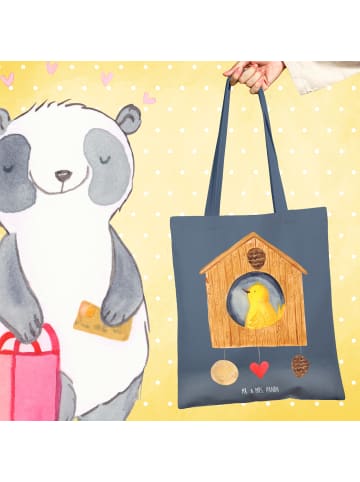 Mr. & Mrs. Panda Jutebeutel Vogelhaus Home ohne Spruch in Indigo Blue