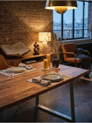 KADIMA DESIGN Esszimmertisch 120x60x76 cm Massivholz / Metall Esstisch