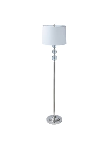 relaxdays Stehlampe in Silber/ Weiß - (H)155 x Ø 35,5 cm