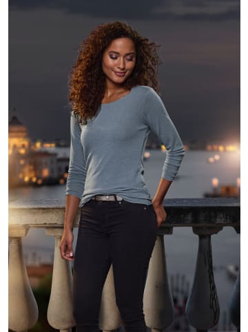 LASCANA Langarmshirt in hellblau