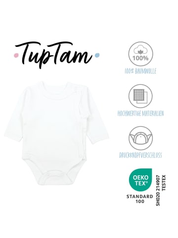 TupTam Unisex Baby Wickelbody Langarm 5er Set in weiß