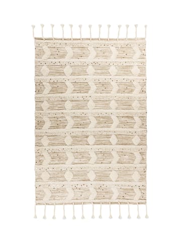 Kayoom Kurzflor Teppich Bohist 425 in creme - khaki - rechteckig