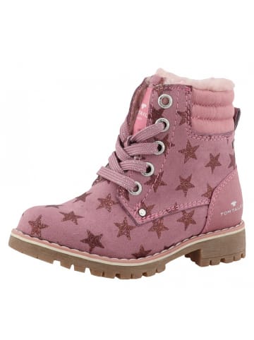Tom Tailor Schnürstiefel in Rosa