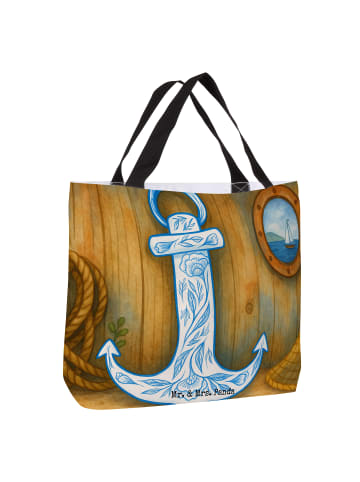 Mr. & Mrs. Panda Schultertasche Anker Blau Design ohne Spruch in Weiß