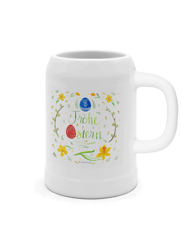 Mr. & Mrs. Panda Krug Ostern Frohe Ostern mit Spruch in Weiß