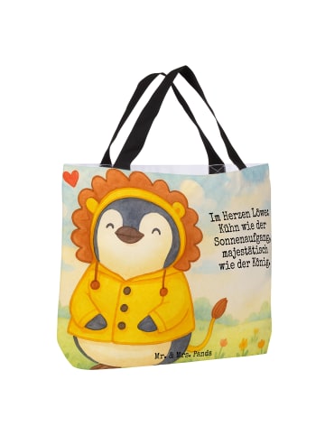 Mr. & Mrs. Panda Shopper Löwe Astrologie Design mit Spruch in Weiß
