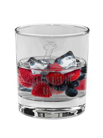 Mr. & Mrs. Panda Glas für Gin Lama König mit Spruch in Transparent
