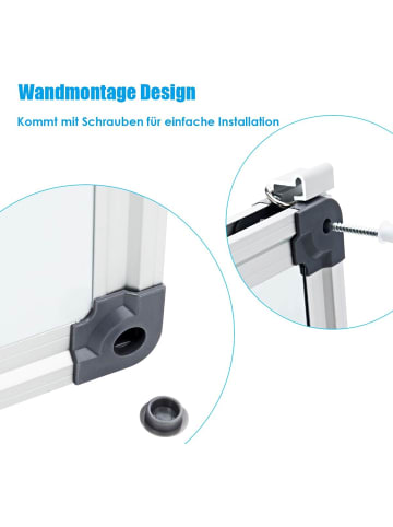 COSTWAY Whiteboard 70x50cm in Weiß