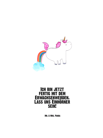 Mr. & Mrs. Panda thermos trinkflasche Einhorn Pupsen mit Spruch in Weiß