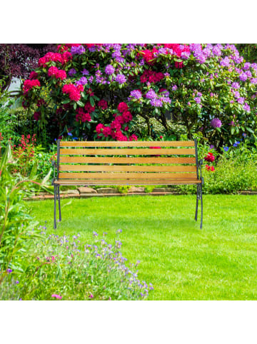 relaxdays Gartenbank in Natur - (B)126 x (H)73,5 x (T)52,5 cm