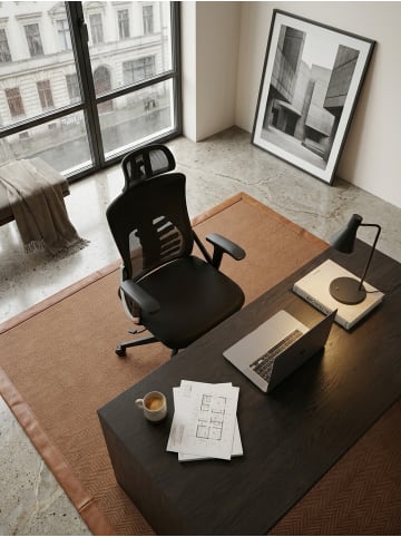 KADIMA DESIGN Bürostuhl mit Mesh-Bezug, Ergonomisch, Lordose & Kopfstütze, Büro