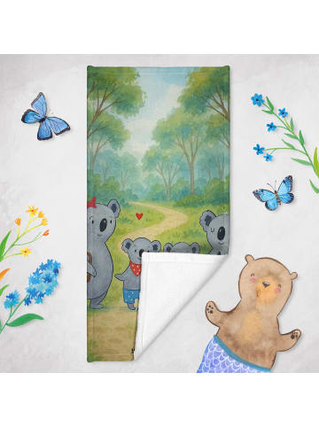 Mr. & Mrs. Panda Badhandtuch Koala Familie zwei Design ohne Spruch in Grau Pastell
