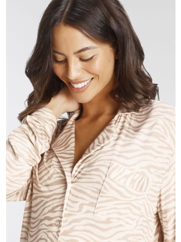 LASCANA Umstandspyjama in beige-gemustert