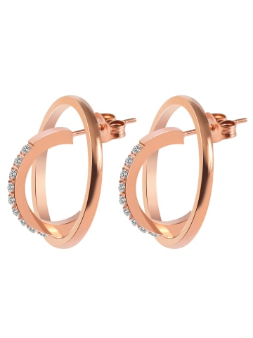 Adeliás Damen Ohrringe – Ohrstecker aus Edelstahl mit Strass Steinchen in gold