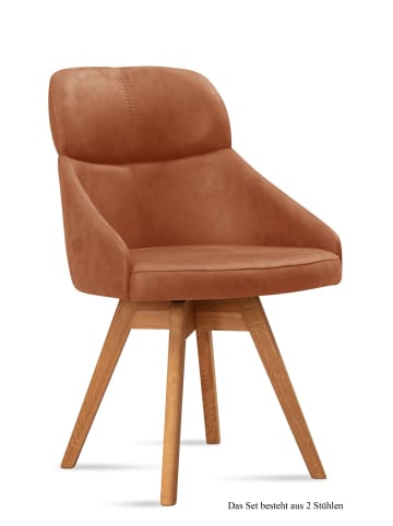 58 aufm Kessel ESSZIMMERSTUHL drehbar (2er-Set) Drala 52x82x63 Eiche geölt/Cognac