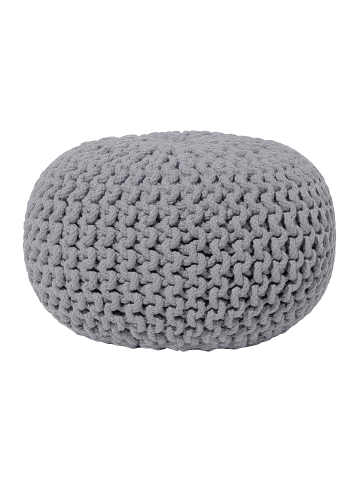 Beliani Pouf CONRAD in Grau - (W) 40 x (H) 25 x (L) 40 cm