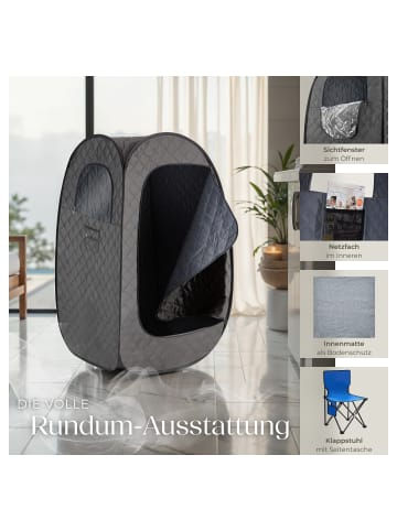 tectake Mobile Dampfsauna ThermaLuxe I, 1000 W, 15 Temperaturstufen