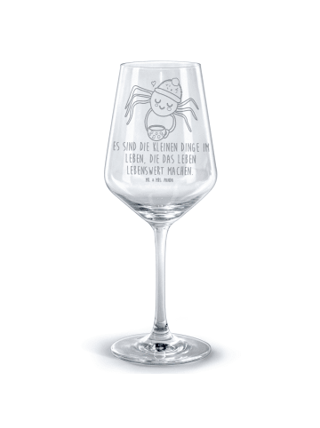 Mr. & Mrs. Panda Rotwein Glas Spinne Agathe Kaffee mit Spruch in Transparent