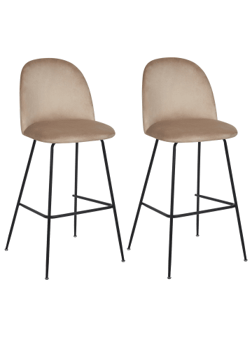 Beliani 2-tlg Barhocker ARCOLA in Beige/Schwarz