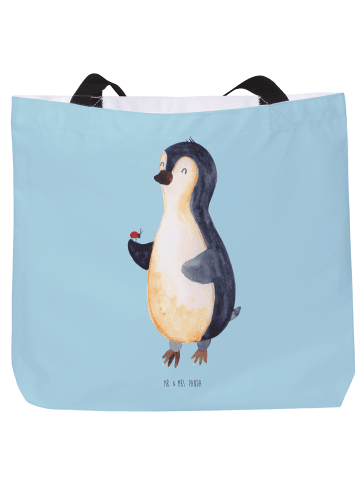 Mr. & Mrs. Panda Totebag Pinguin Marienkäfer ohne Spruch in Eisblau