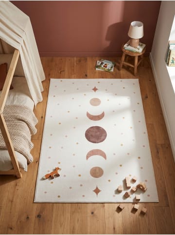 KADIMA DESIGN Flachgewebeteppich Art-Déco Bögen Retro Waschbar in Creme