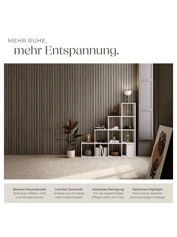 tectake 3D Akustikpaneel Echtholzfurnier schallabsorbierend zuschneidbar