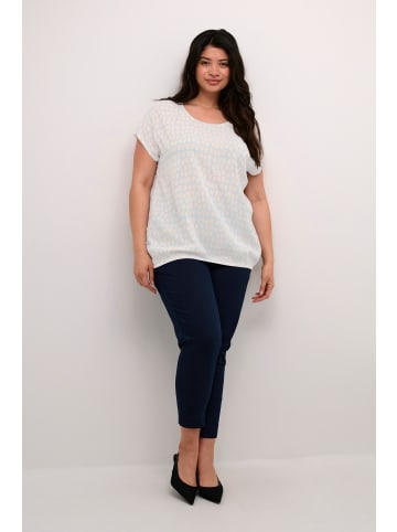 KAFFE curve Kurzarm-Bluse KClokana in Windsurfer/Beige Graphic Print