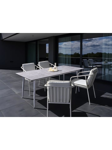 Beliani Esstisch TOLENTINO in Grau/Weiß - (W) 90 x (H) 75 x (L) 180 cm