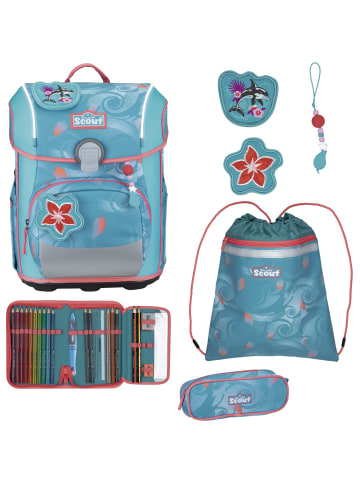 Scout Neo Safety Light Schulranzen-Set 4-tlg. Aloha in blau