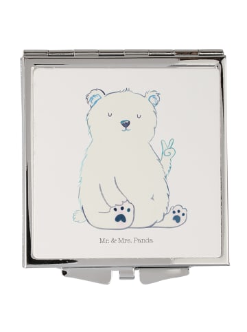 Mr. & Mrs. Panda Handtaschenspiegel quadratisch Eisbär Faul ohne... in Weiß
