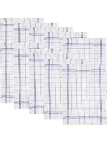 Erwin Müller Jacquard, Halbleinen, Leinen / Halbleinen Geschirrtuch 10er-Pack in blau