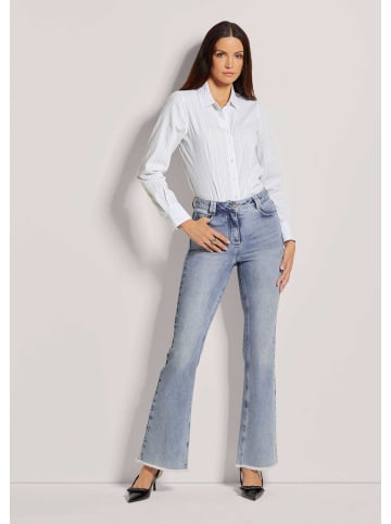MADELEINE Moderne, ausgestellte Jeans mit Fransen in blue / denim