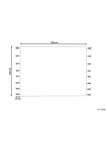 Beliani Kurzflor CAVUS in Weiß/Rosa/Gelb - (W) 160 x (H) 1.3 x (L) 230 cm