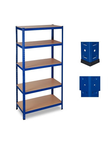 relaxdays 2x Schwerlastregal in Blau - (B)90 x (H)180 x (T)45 cm