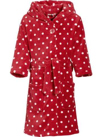 Playshoes Fleece-Bademantel Punkte in Rot