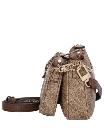 Guess Noelle II DBL - Umhängetasche 24 cm (dark taupe logo) in latte logo/brown