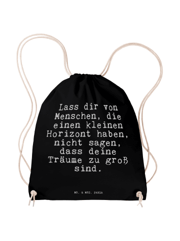 Mr. & Mrs. Panda Sportbeutel Lass dir von Menschen,... mit Spruch in Schwarz