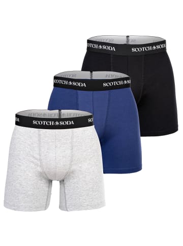 Scotch & Soda Boxershort 3er Pack in Schwarz/Blau/Grau