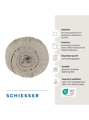 Schiesser Spannbettlaken Flexi in Helltaupe