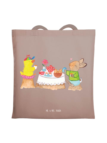 Mr. & Mrs. Panda Tote Bag Ostern Frühstück ohne Spruch in Braun Pastell