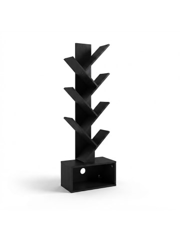 relaxdays Bücherregal in Schwarz - (B)38 x (H)113 x (T)20 cm