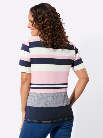 WITT WEIDEN Kurzarmshirt in rosé-marine-bedruckt