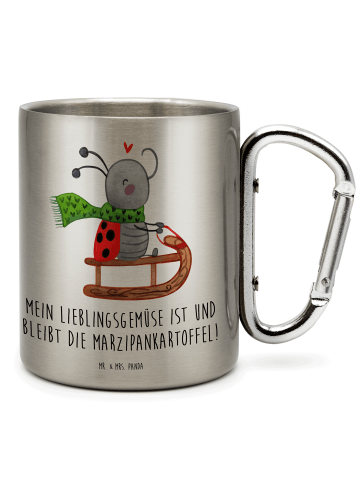 Mr. & Mrs. Panda Haferl Smörle Rodeln mit Spruch in Silber